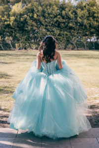 Girl in a prom dress