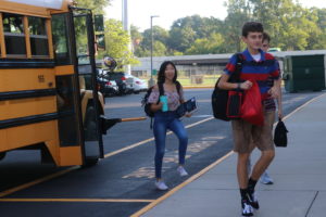 Students arrive on first day of school