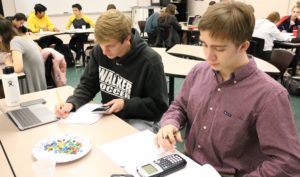 Students testing in a classroom