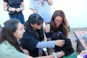 Students with dog