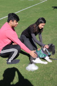 Students with dog