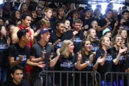 Cheering students