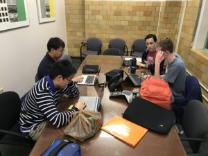 Students working at table