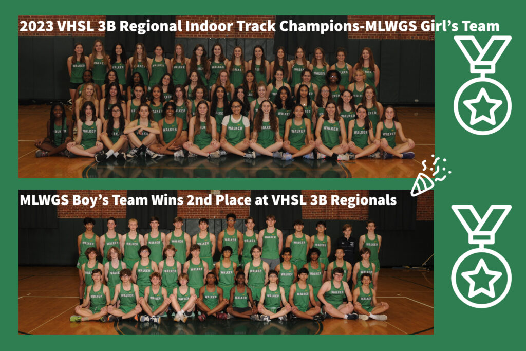 MLWGS Indoor Track with podium results at the VHSL 3B Regionals