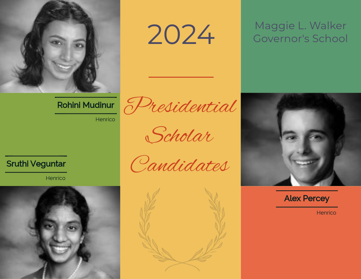 Congratulations to MLWGS's three Presidential Scholar Candidates from