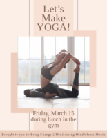 Yoga tomorrow during lunch hosted by BC2M