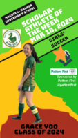 MLWGS Scholar-Athlete of the Week March 18, 2024 (wk#8)- Girls’ Soccer Grace Yoo