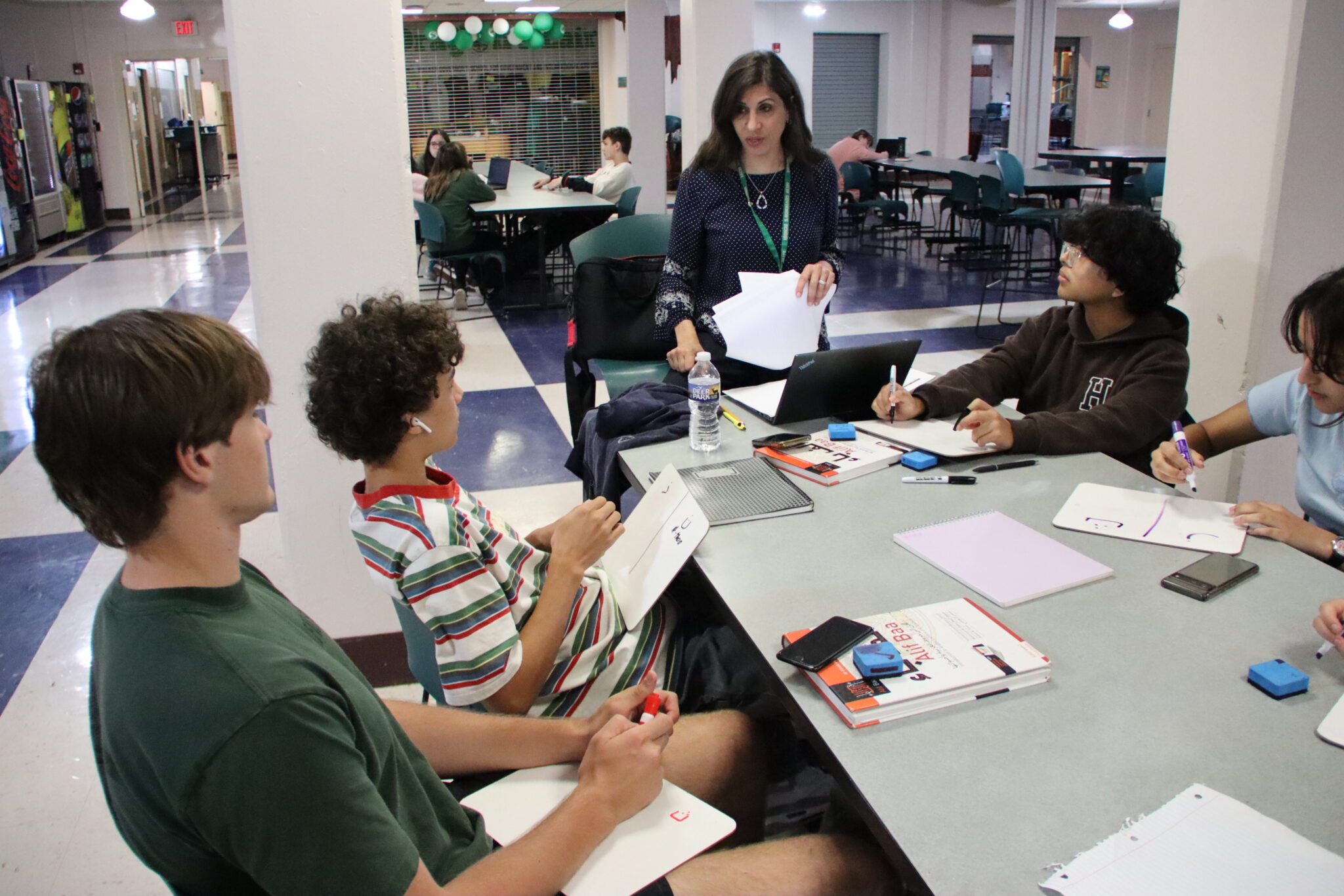 Teacher and students