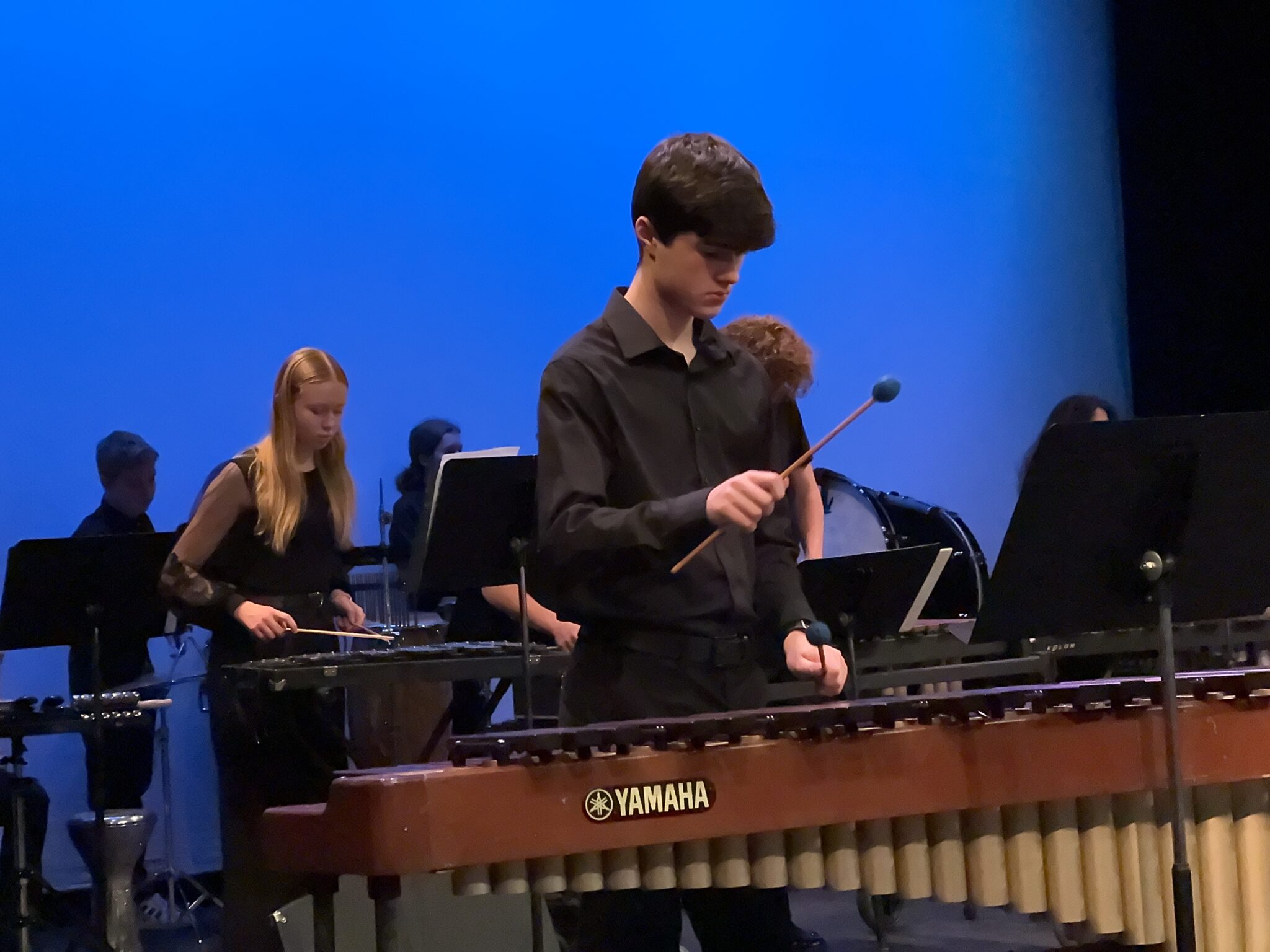 Student playing music