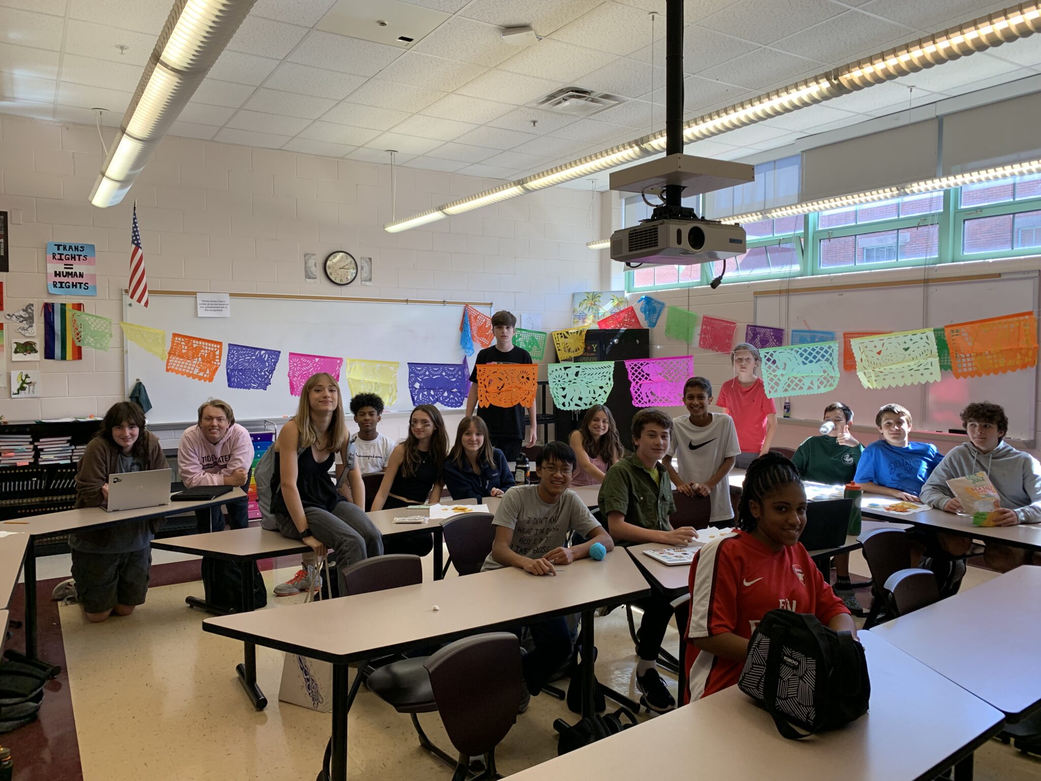 Multiple students in a classroom