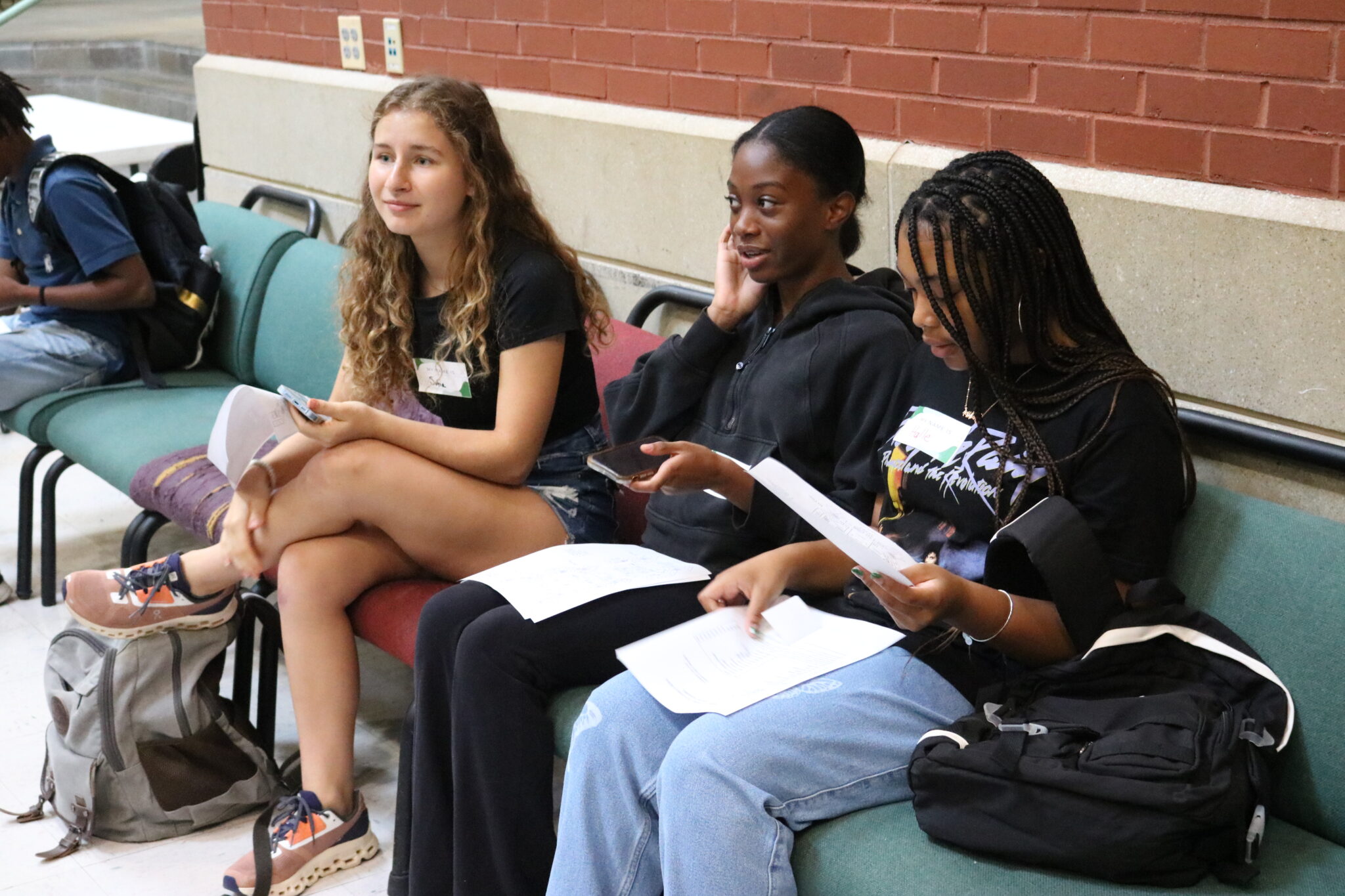 3 female students sitting together