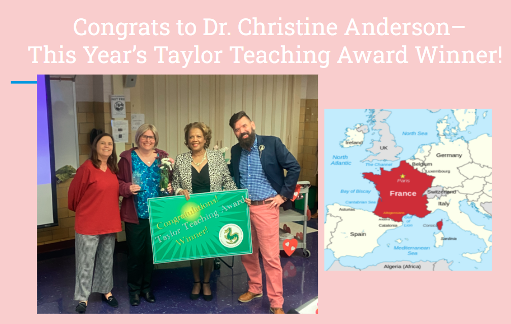 The 2025 Patricia E. Taylor Teaching Award goes to Dr. Christine Anderson