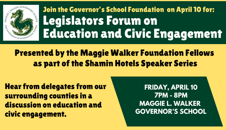 The MLWGS Foundation’s 2026 Legislators Forum on Education and Civic Engagement on April 10 @ 7 pm