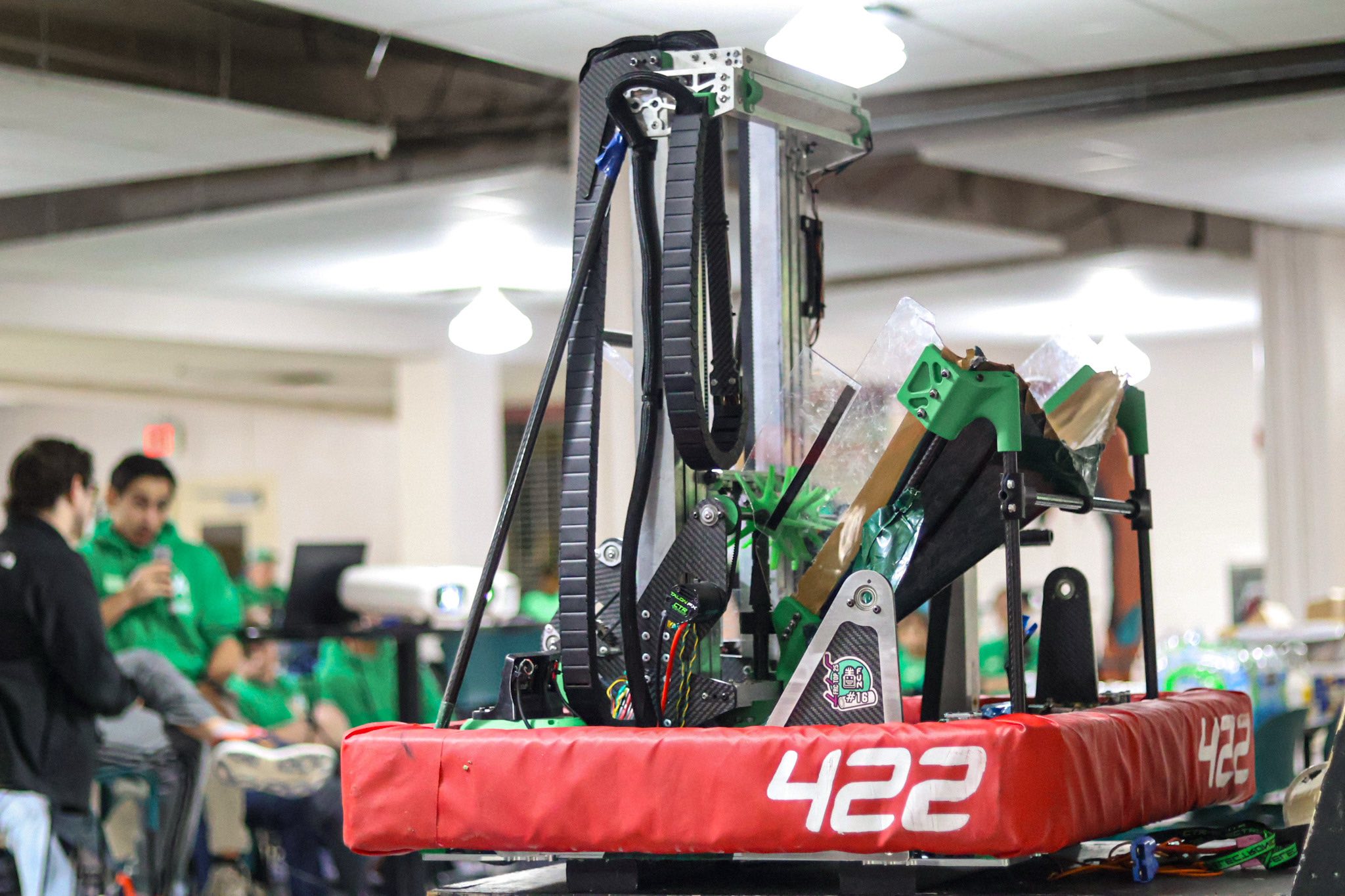 Mech-Tech Dragons driving their robot at FIRST FCH Competition in Chesapeake, March 20-22