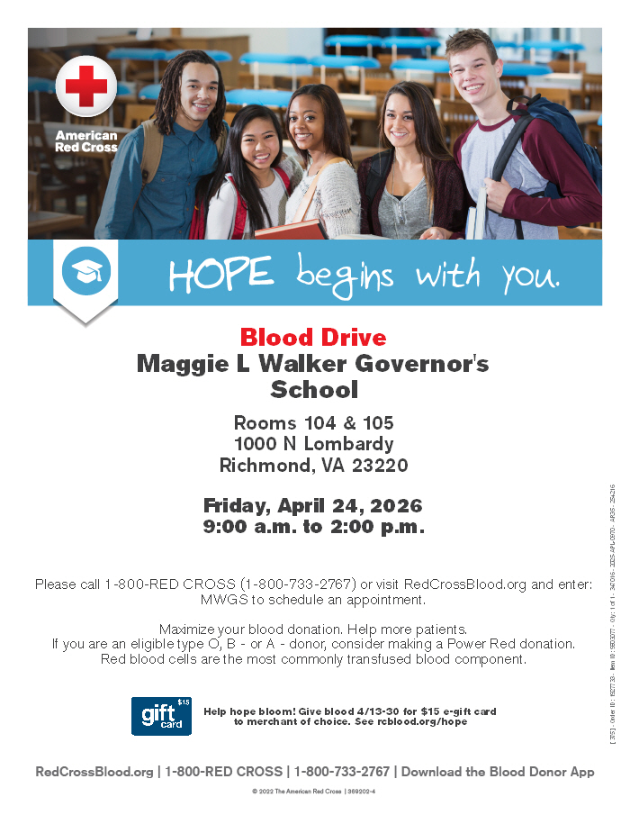 MLWGS Blood Drive on April 24th