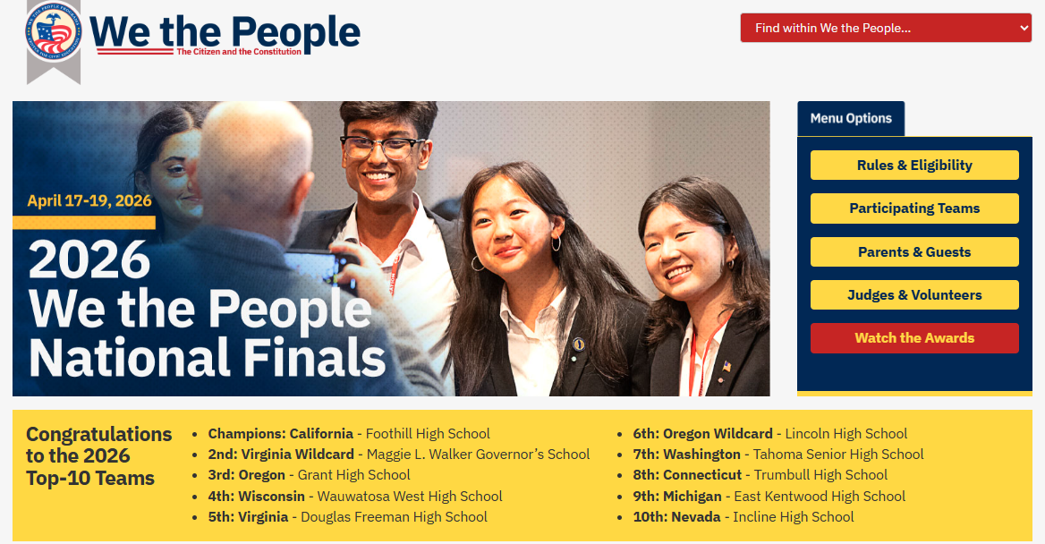 Congratulations to the MLWGS Dragons for finishing #2 at ‘We the People’ Nationals 2026