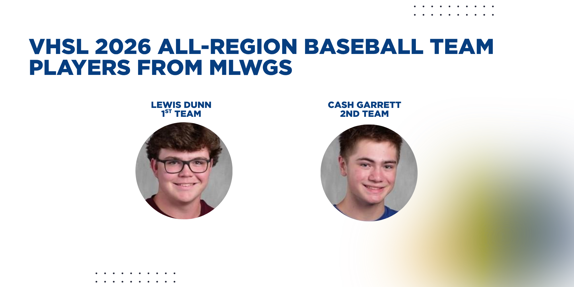 VHSL 2026 All-Class 3 Region B baseball team members