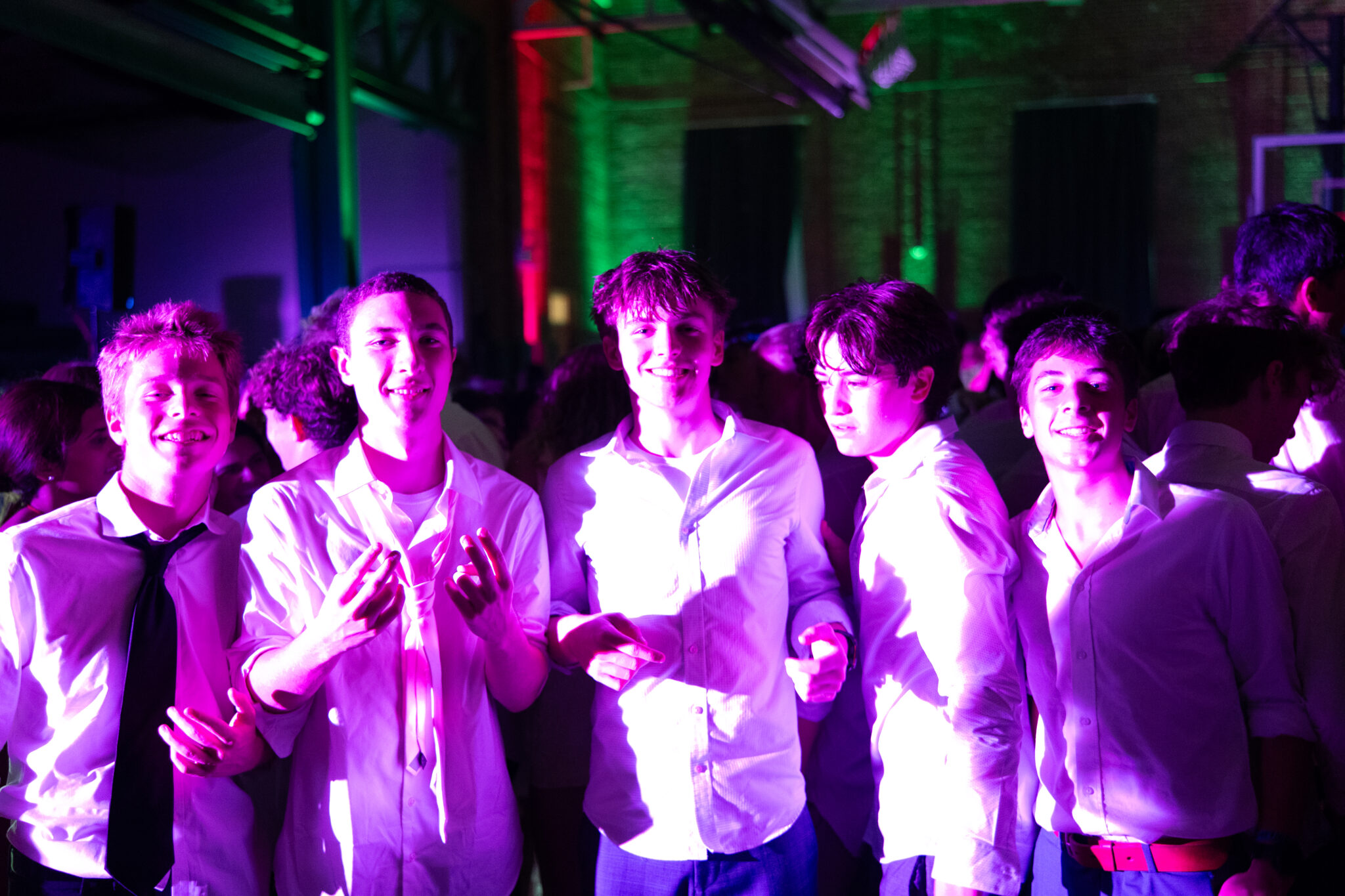Male students at homecoming dance